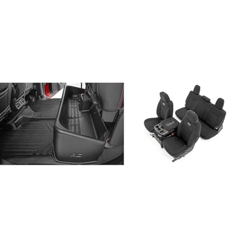 Under Seat Storage for 1500 | 2500HD/3500HD & Neoprene Seat Covers for Chevy/GMC 1500-91036 Black
