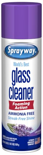 Glass Cleaner Lavender Scent Foaming Aerosol Spray, 19oz, Pack of 6 | Ammonia-Free, Streakless, Fast-Acting | Cleans & Polishes Glass Surfaces | Removes Fingerprints, Dust, Dirt, Smoke Film