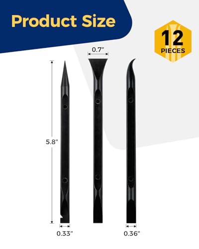 12Pcs Plastic Scraper Tool, Crevice Cleaning Tool, Non-Scratch Car Detailing Supplies for Cleaning, Versatile Label/Sticker Remover & Peeler Tool for Tight Spaces (Black-12Pcs) - view 2