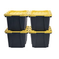 Heavy Duty 12-Gallon Stackable Plastic Storage Bins with Lids, 4 Pack