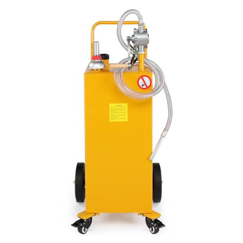 30-Gallon Fuel Caddy on 4 Wheels with Fuel Transfer Pump,Yellow