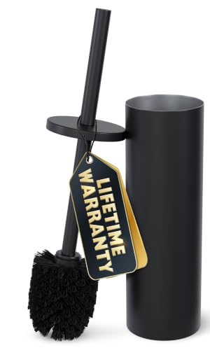 Black Toilet Brush and Holder Set, Matte Black Toilet Bowl Cleaner Brush