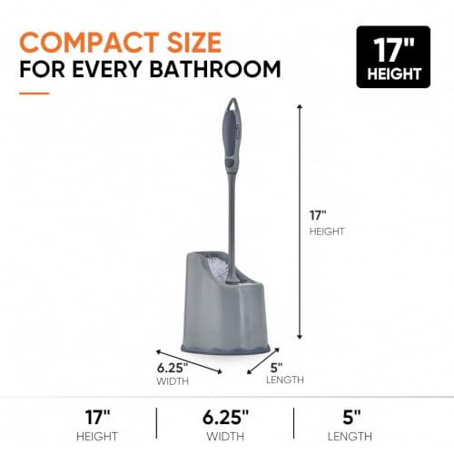 Toilet Brush and Holder (1 Pack) Toilet Scrubber Bowl Cleaner Brushes Wand, Toilets Brush with Holder Caddy, Bathroom Cleaning Brush, Bowl Brush Set - view 2