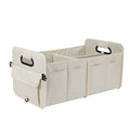 Car Trunk Organizer Car Storage Organizer Collapsible Multi Compartment Car Organizer Adjustable Straps for SUV(Beige)