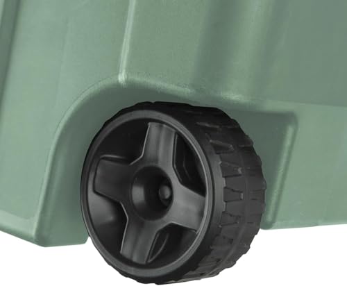 Storage Bin 40 Gallon 160 Qt Wheeled Industrial Tote Plastic Rolling Stacker Storage Box, Tough Lidded Stackable Storage Container for Home, Garage, and Camping Green Sage Base and Lid 2 PACK - view 6