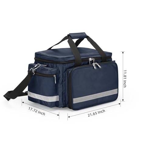 Medical Bag Empty First Aid Bag Emergency Responder Bag Professional First Aid Kits Storage with Inner Dividers and No-Scratch Bottom,Trauma Bag for Home Health - view 5