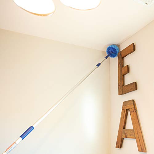 Cobweb Duster, Extendable Reach 20 feet, Ceiling Fan Duster | 3-Stage Aluminum Telescoping Pole | Medium Stiff Bristles | Long Handle Webster Duster for Cleaning | U.S Duster Co. - view 6