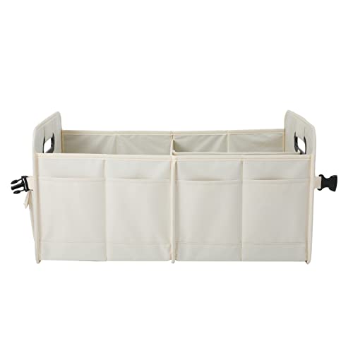 Car Trunk Organizer Car Storage Organizer Collapsible Multi Compartment Car Organizer Adjustable Straps for SUV(Beige) - view 5