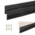 2Pack Door Sweep - 39" Door Bottom Brush Heavy Duty Seal Draft Stopper Aluminum Base with 30mm Brush, Adhesive/Screw Installation for Interior/Exterior/Garage/Sliding Doors, Black