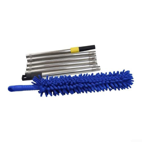 Electrostatic Feather Duster with Extendable Rod - Flexible High-Density Chenille Wand for Ceiling Fans & Blinds - Blue 35cm Head(6) - view 4