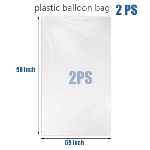 Balloon Bags 2 pcs 59x98 Inches, Balloon Bags for Transport, Clear Christmas Tree Disposal Bag, Extra Large Plastic Bags for Party and Wedding Supplies - view 2
