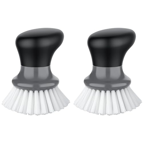Dish Scrub Brush, Palm Brush Dish Scrubber, Gray, Pack of 2