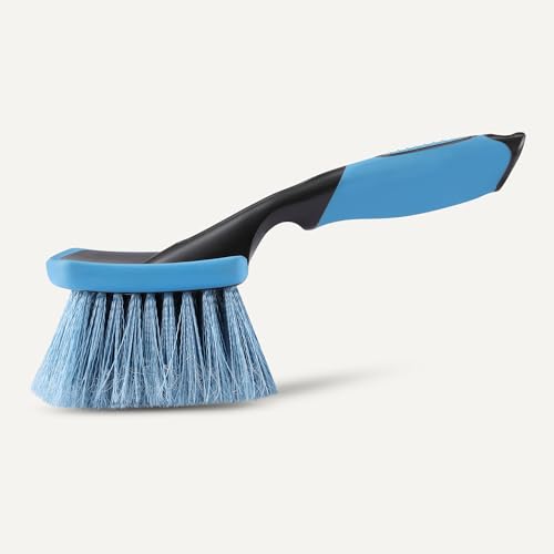 Wheel Cleaning Brush for Car Detailing, Scratch-Free Tire Brush with Ergonomic Non-Slip Handle, 9.84 Inch, Blue - view 5