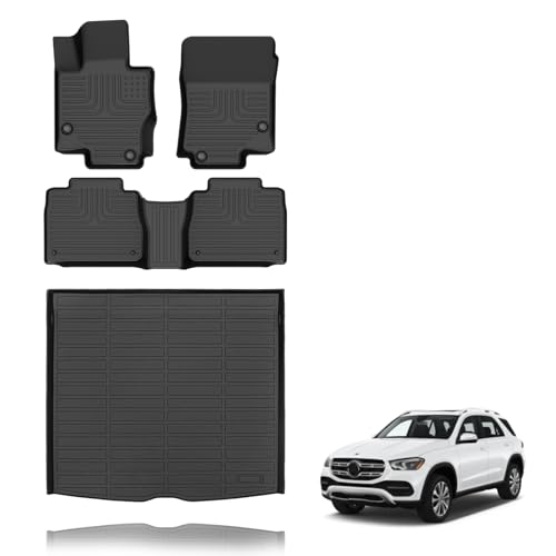 All Weather Car Floor Mats & Cargo Liner Set Fit for GLE 2020 2021 2022 2023 2024 2025 2026 Floor Liners Trunk Liner GLE Cargo Mat Accessories Black