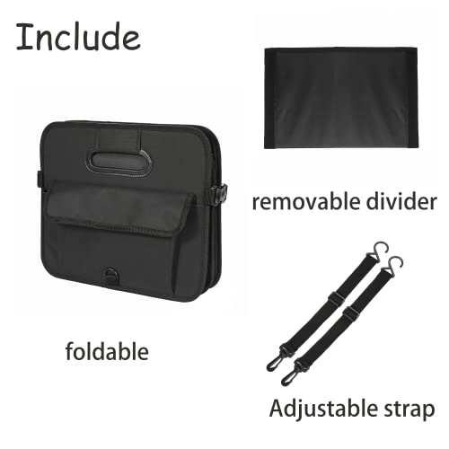 Car Trunk Organizer Car Storage Organizer Collapsible Multi Compartment Car Organizer Adjustable Straps Car Organizer for SUV(Black) - view 5