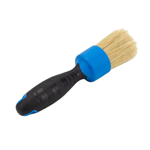 Stubby Detailing Brush - Premium Detail Brush with 100% Natural Boar Hair Mixed Fiber for Auto, Wheels, Engine, Interior, Air Vents Cleaning - Bestselling Tool - Blue - view 4