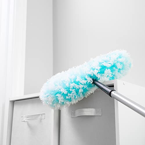 Fuzzy Fan Duster – Dust & Clean Ceiling Fans, Walls, Woodwork – Polystatic & Microfiber Grabs & Holds Dust, Lint, Cobwebs & Dirt - Fan Duster with Handle (Teal) - view 5