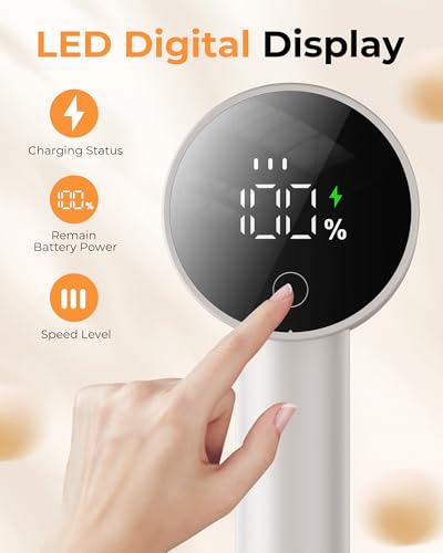 Fabric Shaver, 2 in 1 Rechargeable Sweater Shaver with Lint Roller, Magnetic Cap, Digital Display, 2 Extra Blades, Defuzzer for Clothing Furniture Couch - view 4