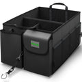 DRIVE - Car Trunk Organizer - Collapsible, Multi-Compartment Automotive SUV Car Organizer for Storage w/Adjustable Straps - Truck & Car Accessories for Women and Men - Black