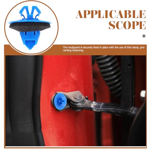 100pcs Fender Flare Clips with Washers Blue Plastic - view 7