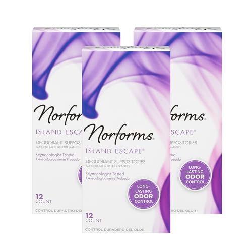 Feminine Deodorant Suppositories, Island Escape, 12 Ct, 3 Pk