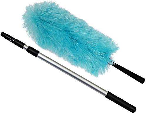 Electrostatic Dusting Wand with 3-Section Extendable Pole, Reaches Up to 72 Inches, Lightweight & Non-Scratch for Home & Office Cleaning