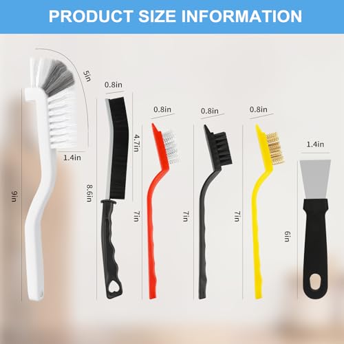 11Pcs Crevice Cleaning Brush Set,Multi-Purpose Cleaning Supplies - view 3