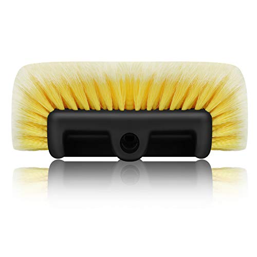 10" Car Wash Brush with Soft Detailing Bristle, Flow-Thru Dip Brush for Car Boat RV Camper Truck Washing