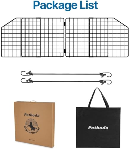 Dog Car Barrier for SUV Trunk Cargo Area, Foldable & Adjustable Car Divider and Cargo Gate to Keep Dogs in Back (Patent Design) - view 6