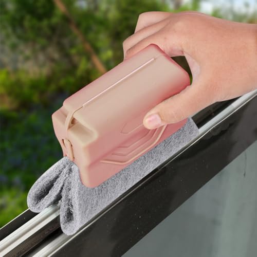 3PCS Car Magic Window Track Cleaner, Vehicle Window Groove Cleaning Brush Tools Set with Handheld, Automotive Air Conditioner Vents Narrow Gaps Clean Brush, ​Universal Fit (Pink) - view 4