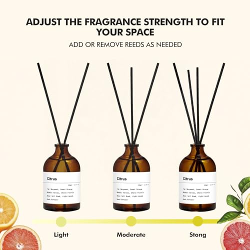 Reed Diffuser Set, Citrus Scent, 3.4 fl oz, Oil Diffusers with Sticks - view 4