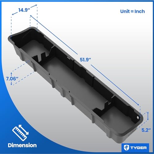 Underseat Storage Box Compatible with 2015-2026 Ford F-150; 2017-2026 F-250 F-350 SD Supercrew Cab, Black Rear Under Seat Storage Organizer Cargo Box | TG-CB5F2228 - view 5