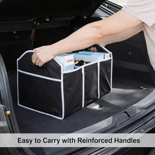 Car Trunk Organizer, Collapsible Foldable Trunk Caddy for Car SUV Truck – Lightweight Folding Trunk Storage Bin for Groceries, Emergency Supplies & Car Essentials - view 4