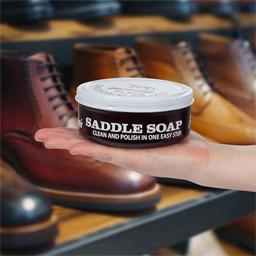 Black Saddle Soap (12oz) - Leather Cleaner & Conditioner - Soften, Protect, Restore & Renew Leathercraft, Car Seat, Belts, Shoes, Luggage, Furniture, Purses, Boots, Bags, Sports & Horse Gear - view 3