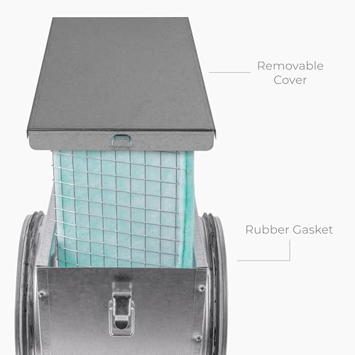 4 Inch Filter Box - Inline Duct Filter for Round Duct - Galvanized Steel Air Filter with EPDM Rubber Seal Gaskets - Intake Filter Ventilation - Air Filtration System for Home - view 4