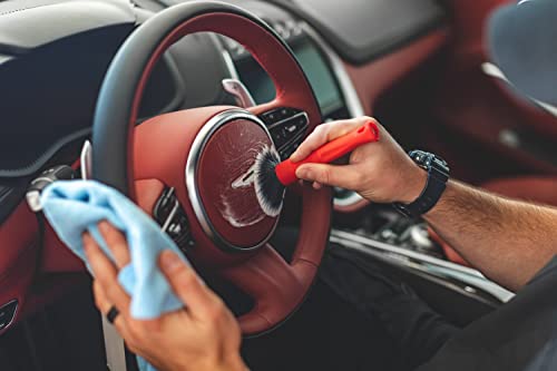 TriGrip Ultra-Soft Detailing Brush Set - Scratch-Free Cleaning for Exterior, Interior Panels, Emblems, Badges, Gauges, Infotainment Screen - Grey - view 6