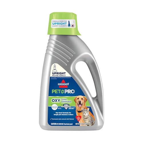 PET PRO OXY Urine Eliminator with Febreze Carpet Deep Clean Solution, with StainProtect Technology, for use in leading upright carpet cleaners, 48oz, Our best formula for pet messes & odors