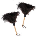 Natural Black Ostrich Feather Duster, for Cleaning，2 Packs