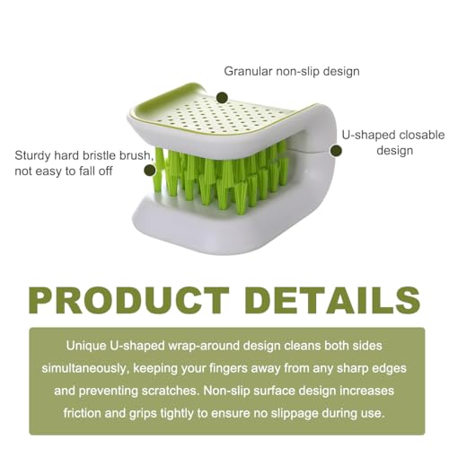 Car Seat Belt Cleaning Brush, U-Shaped Auto Interior Washing Brush with Double-Sided Bristles, Closeable Safety Belt Bristle Scrubber Cutlery Cleaner Brush for Car Home - view 3