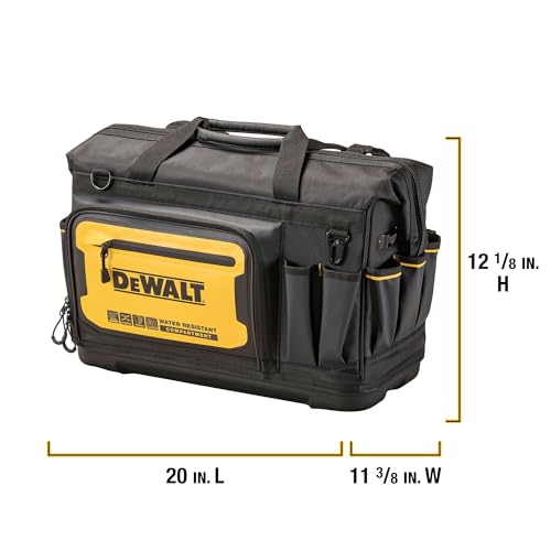 Tool Bag, Water Resistant, Hard Bottom, 20-inch, Professional Tool Tote with Organization (DWST560104) - view 2