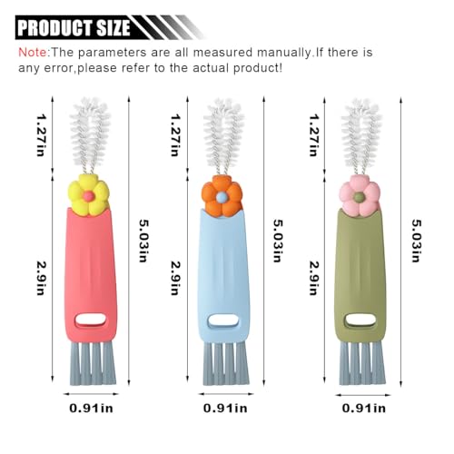 3 in 1 Cup Lid Cleaning Brush Set, Multifunctional Bottle Gap Crevice Cleaner Brush, Portable Cup Mouth Scrubber Tools for Bottle Tight Spaces (6PCS) - view 2