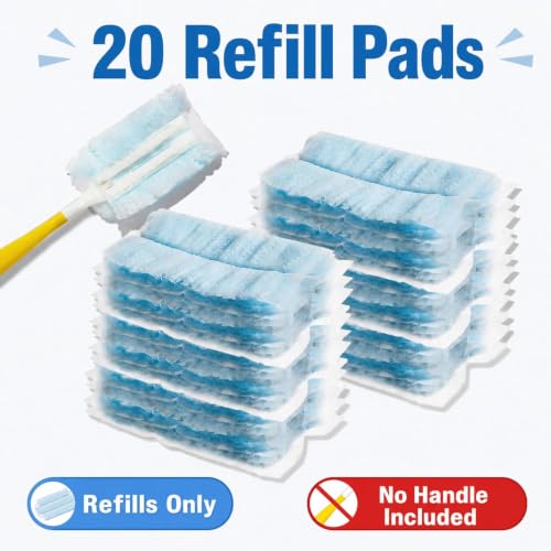 Duster Refills, 20-Pack Electrostatic Microfiber Replacement Heads Compatible, Blue Dusting Refills for Blinds, Furniture, Car and Office, Refills Only, No Handle - view 2