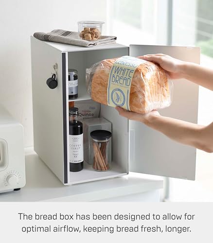 Home Tower Bread Box Keeper Holder Container, Metal Bread Holder Saver, Slim Space Saving Counter Storage - Steel - view 4