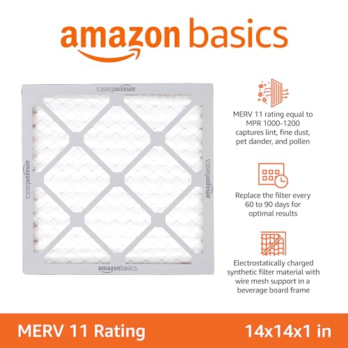 14x14x1 Air Filter 6-Pack, MERV 11 AC Furnace Filters, Allergen Control, Removes Dust, Pollen and Lint (Actual Size: 13.75" x 13.75" x 0.75") - view 2