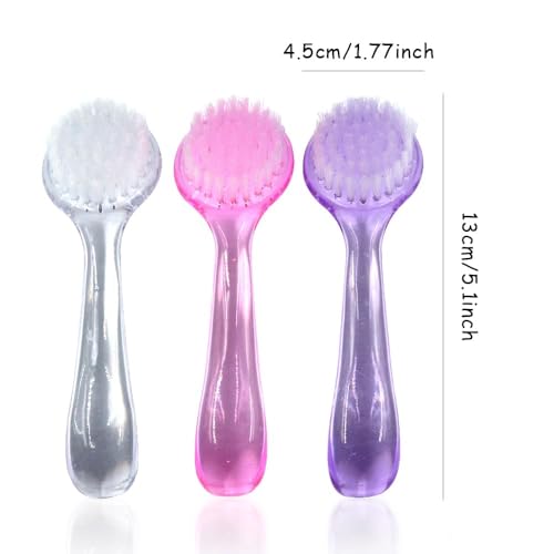 6pc Nail Brush Set - Cleaning Fingernails & Toenails, Grip Handle, Nail Scrub & Dust Brush for Manicure & Pedicure - view 4