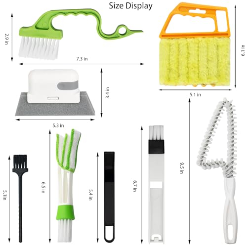 8 Pcs Hand-held Groove Gap Cleaning Tools - Door Window Track Crevice Cleaning Brushes Blind Cleaner Duster, Window Magic Cleaning Brush for Shower Door, Car Vents, Air Conditioner, Keyboard - view 7