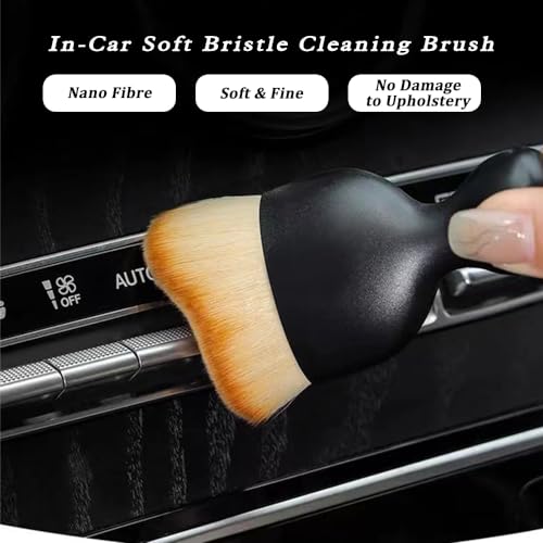2 Pcs Car Detailing Brush, Car Interior Wash Brush Cleaning Brush, Yellow - view 5