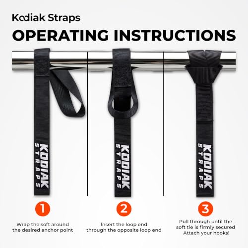 Soft Loop Tie Down Straps - 1 x 12 inches- 4,500 lb Load Capacity - Black 6 Pack - Loops for Securing ATV, UTV, Motorcycles, Scooters, Dirt Bikes, Lawn & Garden Equipment - view 5