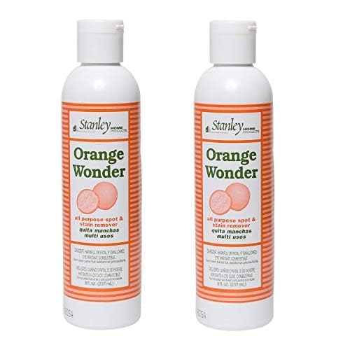 Orange Wonder Spot & Stain Remover 8 oz – For Fabric, Carpet, Upholstery & Hard Surfaces – All-Purpose Cleaner (Pack of 2)