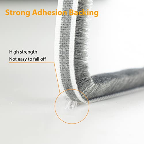 39.4FT Weather Stripping for Doors and Windows, Self-Adhesive Soundproofing Door Seal, Door Insulation for Sliding, Exterior, Frames and Front, 0.35'' Wide x 0.35'' Thick, White - view 4